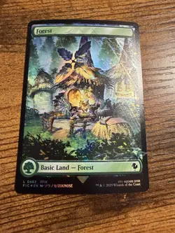 MTG Magic The Gathering Final Fantasy Chocobo Tracks FOIL Forest - Image 1