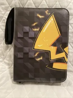 Pokemon Pickachu Lightning Bolt Card Binder Double Sided Holds 400+ /60 Sleeves - Image 1
