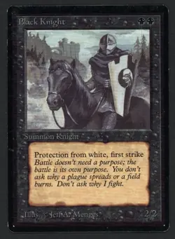 ***Beta Black Knight (Light Indent)*** MTG Beta Magic Kid Icarus - Image 1