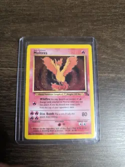 Pokemon TCG Moltres Holo Rare Card Unlimited Fossil 12/62 - Image 1