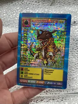Greymon St-02 Vintage Digimon Prism Sticker Card 1st Edition 1999 Holo Rare - Image 4