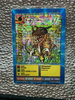 Greymon St-02 Vintage Digimon Prism Sticker Card 1st Edition 1999 Holo Rare - Image 5