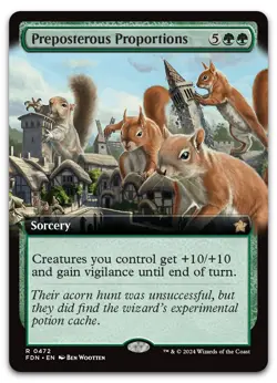 Preposterous Proportions (Extended Art) #472 (NM) Foundations FDN Magic MTG - Image 1