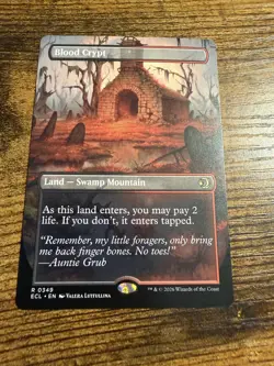 MTG Lorwyn Eclipsed BORDERLESS Two Sided SHOCK LAND Blood Crypt - Image 1