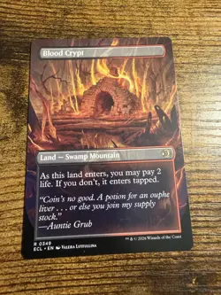 MTG Lorwyn Eclipsed BORDERLESS Two Sided SHOCK LAND Blood Crypt - Image 2
