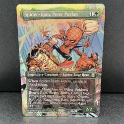 MTG Universes Beyond: Spider-man Spider-Ham, Peter Porker Borderless 0201 LP/NM - Image 4