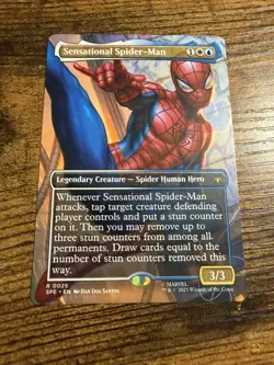 MTG Magic The Gathering Spider-Man BORDERLESS Box Scene Sensational Spider-Man - Image 1