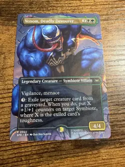MTG Magic The Gathering Spider-Man BORDERLESS Box Scene Venom Deadly Devourer - Image 1