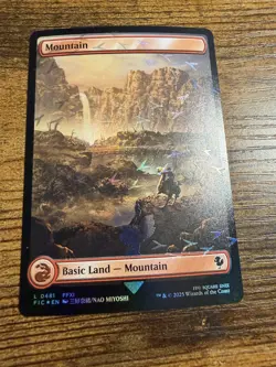 MTG Magic The Gathering Final Fantasy Chocobo Tracks FOIL Mountain - Image 1