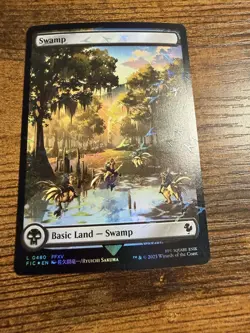 MTG Magic The Gathering Final Fantasy Chocobo Tracks FOIL Swamp - Image 1