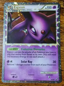 Espeon 81/90 Prime HGSS Undaunted Holo Pokemon Card LP - Image 1