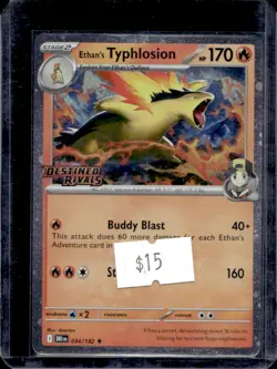 2025 Pokemon Destined Rivals Ethan's Typhlosion Promos Holo #034/182 - Image 1