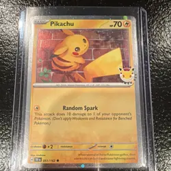 Pokemon Pikachu 051/162 Miscellaneous Promo Holo Basic 70 HP Random Spark - Image 1