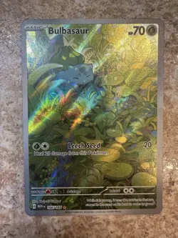 Pokemon Bulbasaur 166/165 Illustration Rare Full Art Holo Scarlet & Violet 151 - Image 1