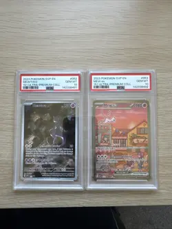 POKEMON MEW EX 053 & MEWTWO 052 PSA 10 SEQUENTIAL SET S&V 151 PROMO 2023 - Image 1