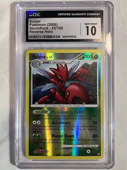 Top Pop 2008 Pokemon Scizor 25/100 Reverse Holo Rare Stormfront CGC 10 Gem Mint - Image 1