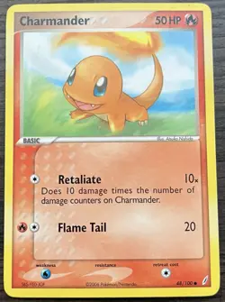 Charmander 48/100 Pokemon TCG EX Crystal Guardians Common Light Play LP - Image 1
