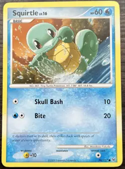 Squirtle 96/127 Pokemon TCG Platinum Base Set Common Light Play LP - Image 1