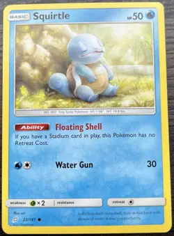 Squirtle 22/181 Pokemon TCG Sun & Moon Team Up Common MINT NM - Image 1