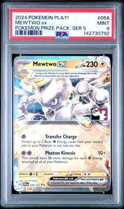 2024 POKEMON PLAY! POKEMON PRIZE PACK: SER 5 #058 MEWTWO EX PSA 9 - Image 1