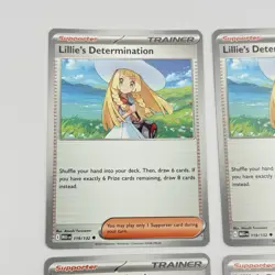 4x Lillie's Determination 119/132 NM Trainer Playset Mega Evolution Pokemon - Image 2