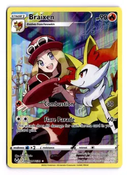 Pokemon Braixen TG01/TG30 Sword & Shield Silver Tempest Trainer Gallery D - Image 1