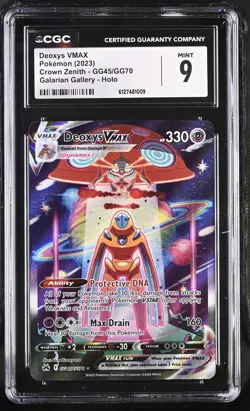 Deoxys Vmax GG45/GG70 Galarian Gallery Holo Crown Zenith Pokemon CGC 9 Mint - Image 1