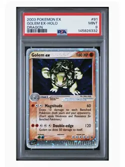 2003 POKEMON EX DRAGON #91 GOLEM EX-HOLO PSA 9 - New Cert 🔥 - Image 1
