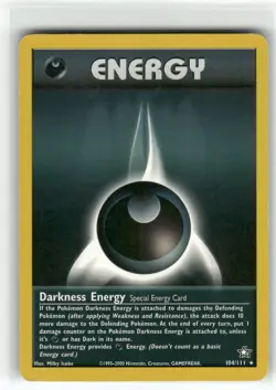 Darkness Energy Neo Genesis Rare Pokemon Near Mint or Better - Image 1