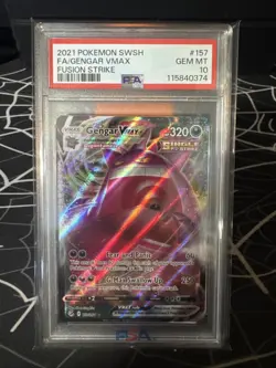Pokemon Gengar VMAX 157/264 Swsh08: Fusion Strike Holo Card Mint PSA10 - Image 1