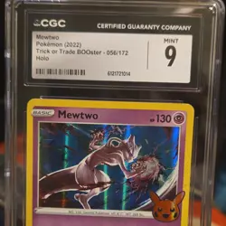 Mewtwo Trick or Trade Booster 056/172 CGC 9 Holo Pokemon TCG Psychic 2022 - Image 1