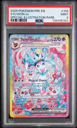 2025 POKEMON PRE EN-PRISMATIC EVOLUTIONS #156 SYLVEON EX PSA 9 - Image 1