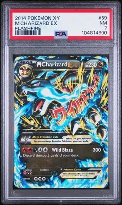 2014 Pokemon Xy Flashfire #69 M Charizard Ex PSA 7 - Image 1