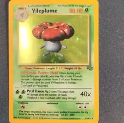 Pokemon Vileplume Jungle Holo Rare Pokemon TCG Card #15/64 80 HP English - Image 1