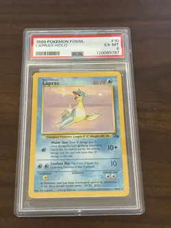 Vintage Pokemon TCG Lapras Fossil Holo Card 10/62 PSA - Image 2
