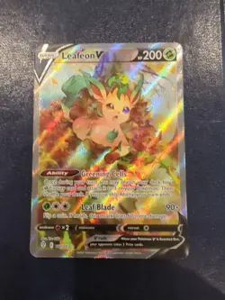 Pokemon TCG Leafeon v Alternate Art Holo Ultra Rare Card Evolving Skies 167/203 - Image 1