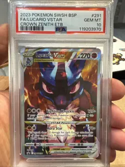 2023 POKEMON BLACK STAR PROMO SWSH 291 FA/LUCARIO VSTAR CROWN ZENITH PSA 10 - Image 1