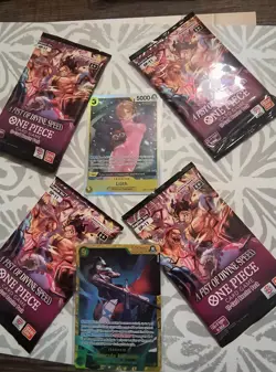 One Piece Card Game OP-11 A Fist of Divine Speed Booster Packs x4 Sealed - Image 1