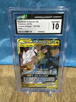 Reshiram & Zekrom GX 157/236 - Cosmic Eclipse - CGC 10 Gem Mint Graded Card - Image 1