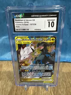 Reshiram & Zekrom GX 157/236 - Cosmic Eclipse - CGC 10 Gem Mint Graded Card - Image 2
