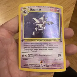 Pokemon TCG Haunter 1st Edition Holo Card Fossil, 6/62, Holographic Rare - Image 3