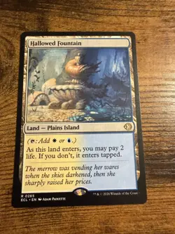 MTG Magic The Gathering Lorwyn Eclipsed SHOCK LAND Hallowed Fountain - Image 1