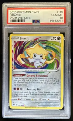 2020 Pokemon SWSH Vivid Voltage Jirachi #119/185 PSA 10 GEM MINT - Image 1
