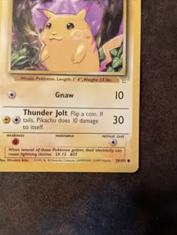 Pokemon TCG Base Set Pikachu E3 Promo Yellow Cheeks Unlimited 58/102 - LP - Image 3