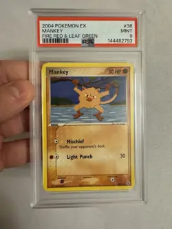 2004 Pokemon - Mankey Non Holo - EX Fire Red & Leaf Green 38/112 PSA 9 MINT! - Image 1