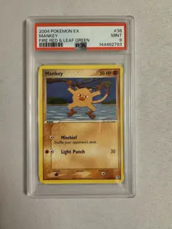 2004 Pokemon - Mankey Non Holo - EX Fire Red & Leaf Green 38/112 PSA 9 MINT! - Image 2