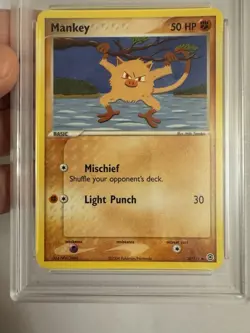 2004 Pokemon - Mankey Non Holo - EX Fire Red & Leaf Green 38/112 PSA 9 MINT! - Image 3