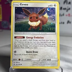 Eevee 101/149 Cosmos Holo Promo Sun & Moon Base Set Pokemon Card LP - Image 1