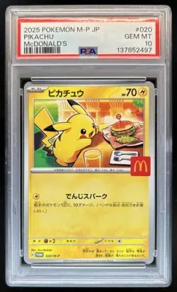 2025 Pokemon Mcdonald's Promo JP Pikachu #020/M-P PSA 10 GEM MINT - Image 1