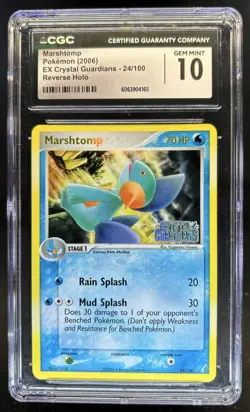 2006 Pokemon EX Crystal Guardians Marshtomp Reverse Holo #24/100 CGC 10 - Image 1